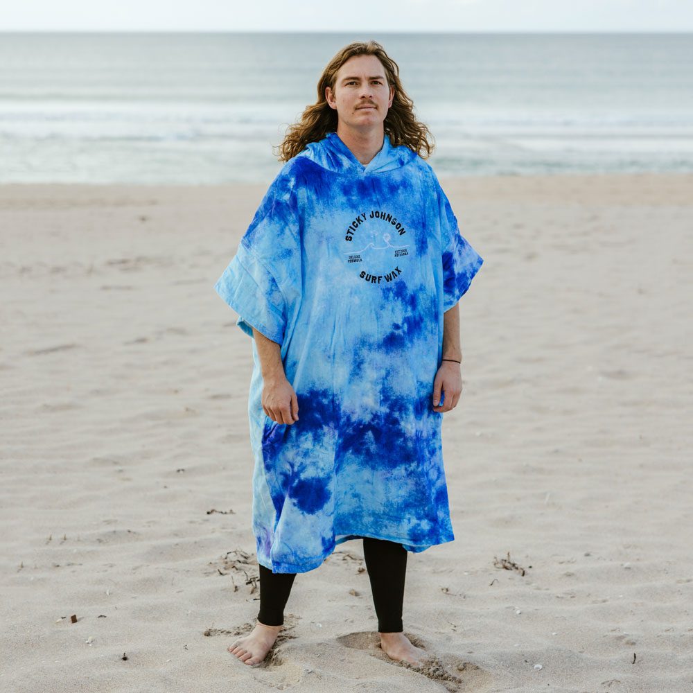 Blue Tie Dyed Hooded Towel